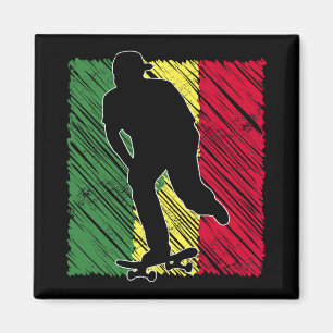Skateboarding Skateboard senegalesische Flagge Sen Magnet
