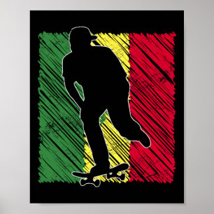 Skateboarding Skateboard senegalesische Flagge Sen Poster