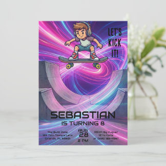 Skateboarding | Skater Birthday Party Einladung