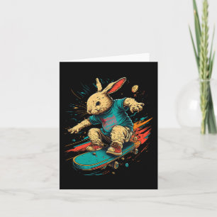 Skateboarding Skater for Teens Boy Girl Bunny East Karte