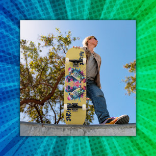 Skateboarding Skater Happy Birthday Monogram Mus   Skateboard