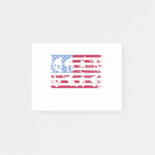 Skateboarding Skater Skate Board American Flag Post-it Klebezettel