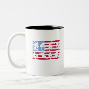 Skateboarding Skater Skate Board American Flag Zweifarbige Tasse
