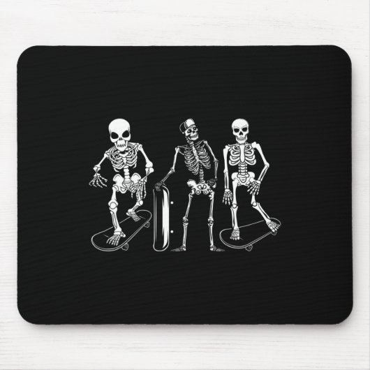 Skateboarding Skeletons Goth Aesthetic Skater Skul Mousepad (Vorne)