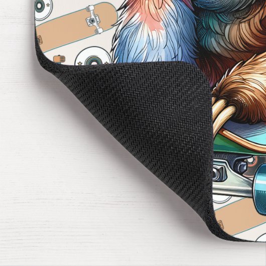 Skateboarding Sloth Mousepad (Ecke)