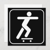Skateboarding Symbol-Einladung Einladung (Vorne/Hinten)