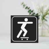 Skateboarding Symbol-Einladung Einladung (Stehend Vorderseite)