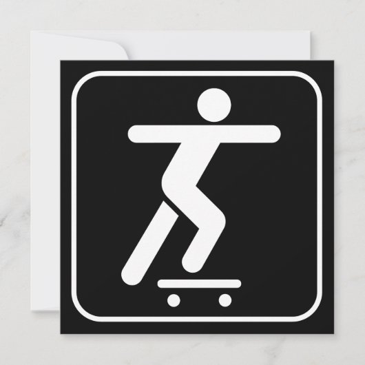 Skateboarding Symbol-Einladung Einladung (Vorderseite)