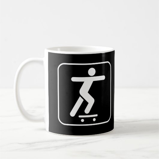 Skateboarding Symbol-Tasse Kaffeetasse (Links)