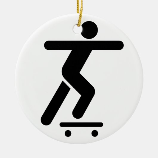 Skateboarding Symbol-Verzierung Keramik Ornament (Vorne)
