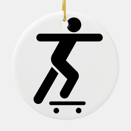 Skateboarding Symbol-Verzierung Keramik Ornament (Hinten)