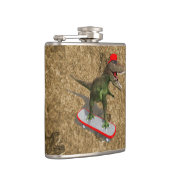 Skateboarding T-Rex Flachmann (Rechts)