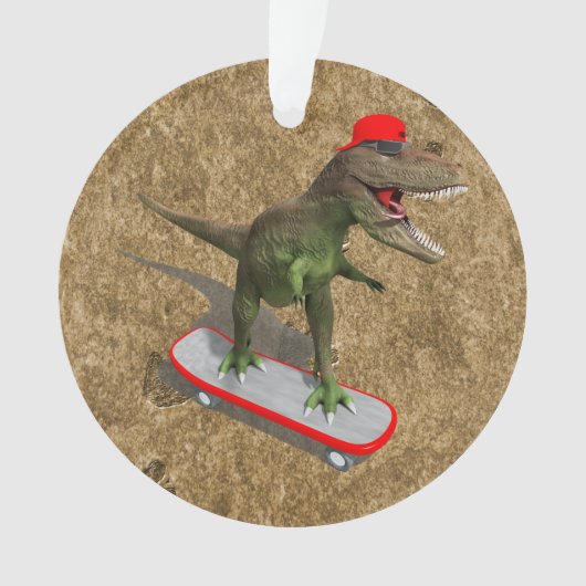 Skateboarding T-Rex Ornament (Vorderseite)