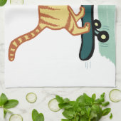 Skateboarding Tabby Cat Geschirrtuch (Gefaltet)