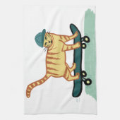Skateboarding Tabby Cat Geschirrtuch (Vertikal)