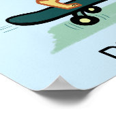 Skateboarding Tabby Cat Niedlich INDIVIDUELLE NAME Poster (Ecke)