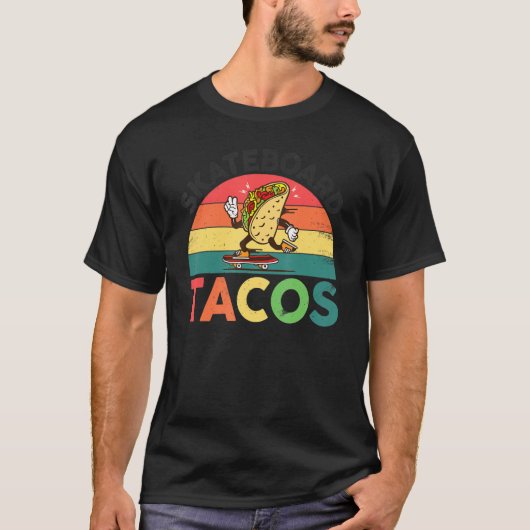 Skateboarding Tacos Cute Taco Skater T-Shirt (Vorderseite)