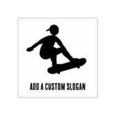 Skateboarding Tee - Silhouette mit individuellem S Gummistempel (Prägung)