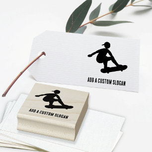 Skateboarding Tee - Silhouette mit individuellem S Gummistempel
