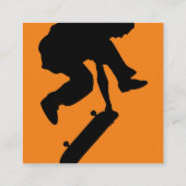 Skateboarding-Thema Cool  Quadratische Visitenkarte (Rückseite)