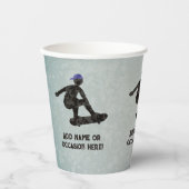 Skateboarding Thema Stahl Metall Look Teeny oder M Pappbecher (Vorderseite)