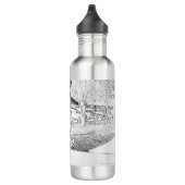 Skateboarding Trickster Sketch Edelstahlflasche (Rechts)