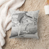 Skateboarding Trickster Sketch Kissen (Decke)