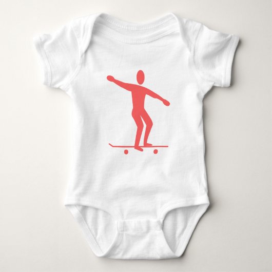 Skateboarding - Tropenrosa Baby Strampler (Vorderseite)