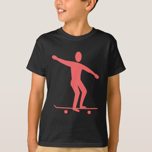 Skateboarding - Tropenrosa T-Shirt (Vorderseite)
