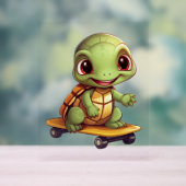 Skateboarding Turtle, Athletic Animal Design Acrylschild (Neutral)