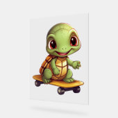 Skateboarding Turtle, Athletic Animal Design Acrylschild (Winkel)