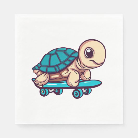 Skateboarding Turtle Serviette (Vorderseite)