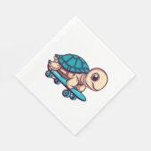 Skateboarding Turtle Serviette (Ecke)