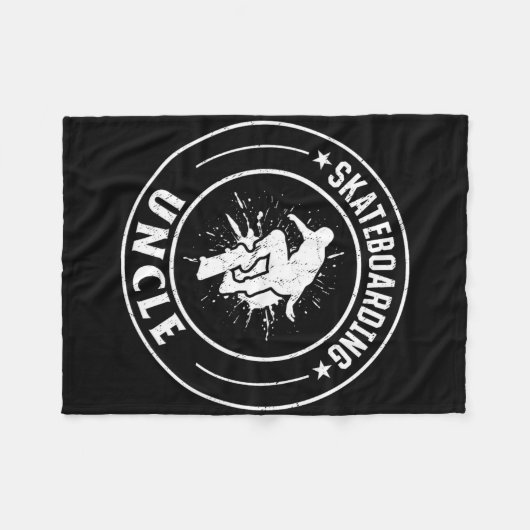 Skateboarding Uncle Skateboard Skateboarder Uncle  Fleecedecke (Vorderseite (Horizontal))