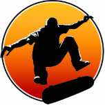 Skateboarding Verzierung Fotoskulptur Ornament<br><div class="desc">Coole Skateboarder-Silhouette schaut groß auf einer Verzierung,  am Weihnachtsbaum oder überall in Ihrem Raum zu hängen!</div>