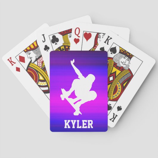 Skateboarding; Vibranly Violet Blue und Magenta Spielkarten (Rückseite)