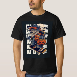 Skateboarding Werewolf Halloween-T-Shirt T-Shirt