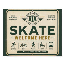 Skateboarding-Willkommensschild im Vintage-Stil fü