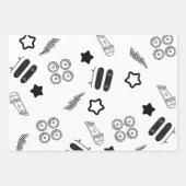 Skateboarding Wrapping Paper Flat Sheet Set 3 Geschenkpapier Set (Vorderseite 3)
