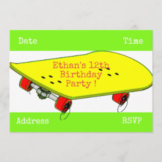 Skateboardjugendjungen-Geburtstags-Party Einladung