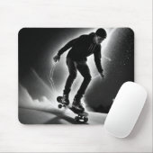 Skateboardjunge mit Blitzlicht Mousepad (Mit Mouse)