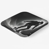 Skateboardjunge mit Blitzlicht Pappteller (Gewinkelt)