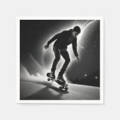 Skateboardjunge mit Blitzlicht Serviette (Vorderseite)