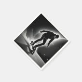 Skateboardjunge mit Blitzlicht Serviette (Ecke)