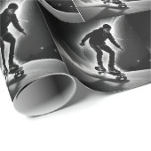 Skateboardjunge mit Blitzstiften Geschenkpapier (Rolleneckpunkt)