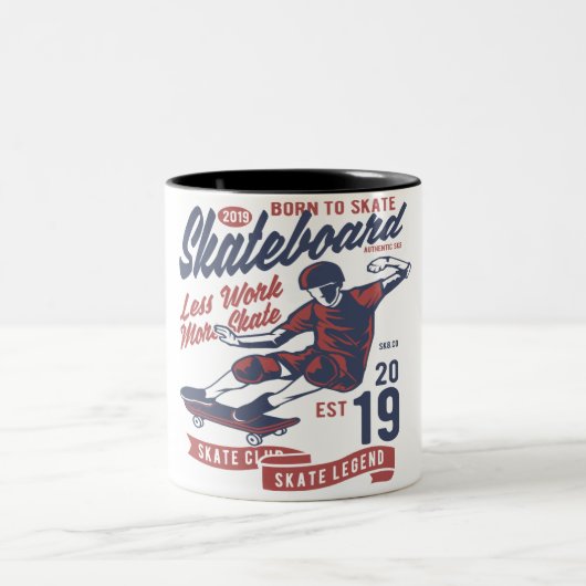 Skateboardklub Zweifarbige Tasse (Mittel)