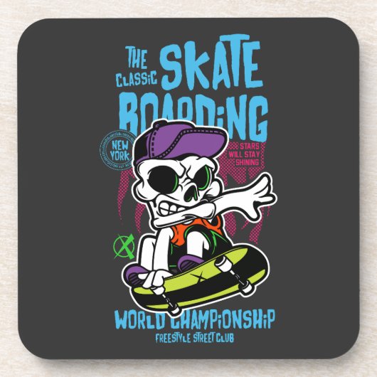 Skateboardliebhaber | Kapselhülle mit Skater Getränkeuntersetzer (Vorderseite)