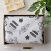 Skateboardmuster Schwarz 10LB Gewebepapier Seidenpapier (Geschenk)