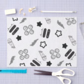 Skateboardmuster Schwarz 10LB Gewebepapier Seidenpapier (Handwerk)