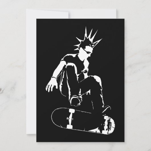 Skateboardpunk Einladung (Vorderseite)